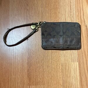 Coach Brown Wristlet